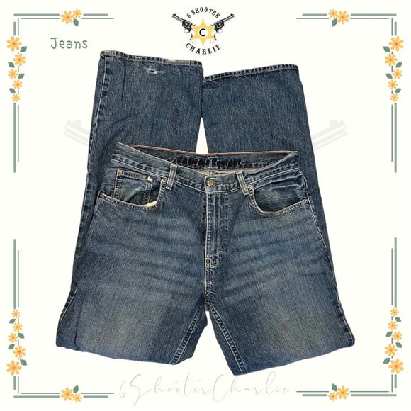 Cremieux Mens Jeans 32 x 32.5 Relaxed Straight Leg Stretch Med Wash Blue Indigo - Picture 1 of 8